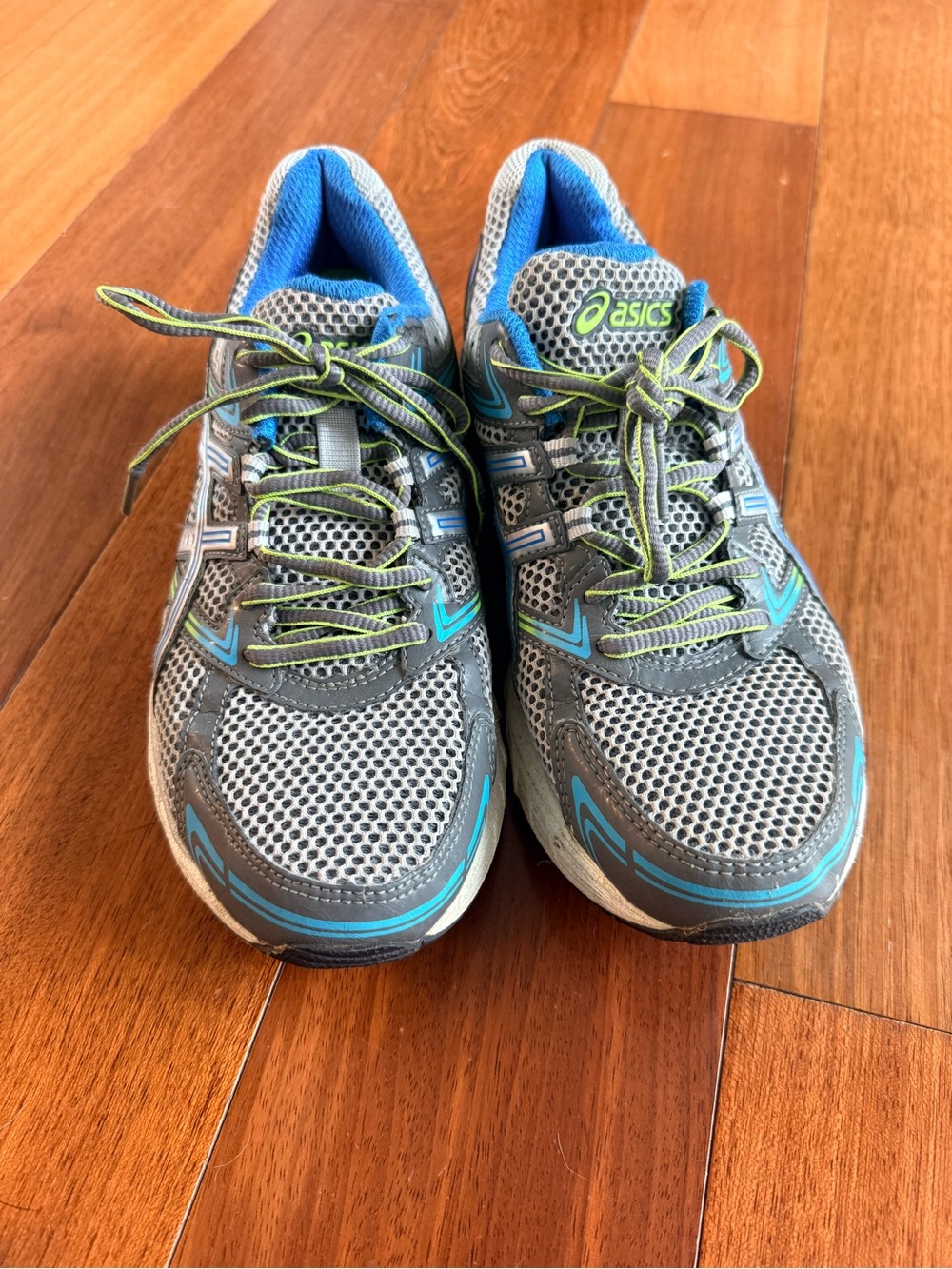 ASICS Women's Gray, Blue & Lime Athletic Running Shoes